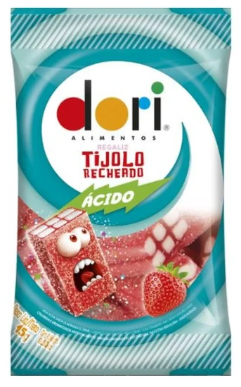 Bala de Gelatina Dori 60g Morango Tijolo