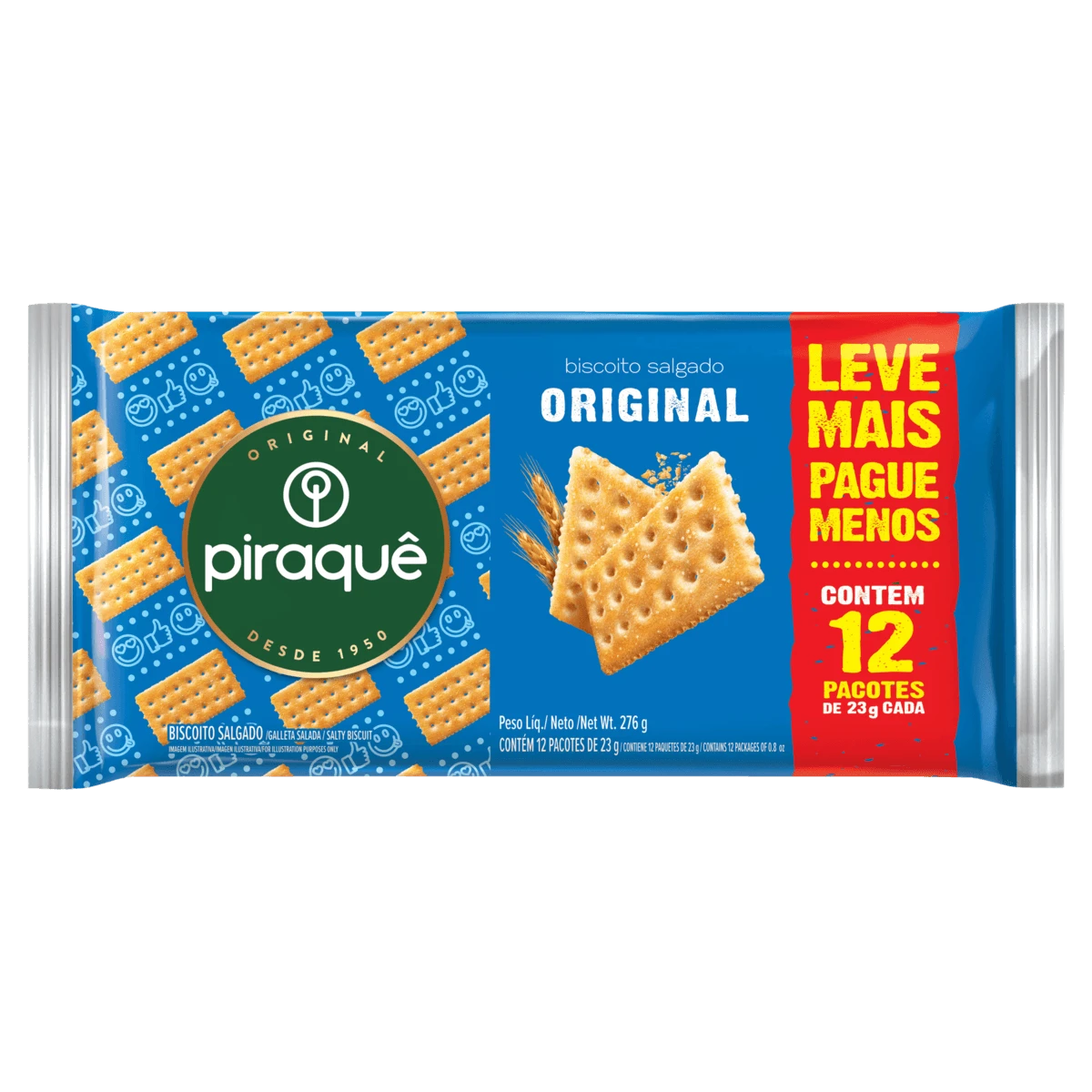 Pack Biscoito Piraque Original Leve Mais Pague Menos 276g
