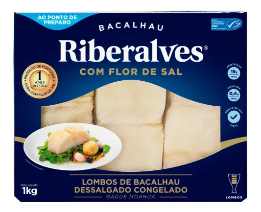 Lombo Bacalhau Riberalves 1kg Gadus Morhua  Flor De Sa