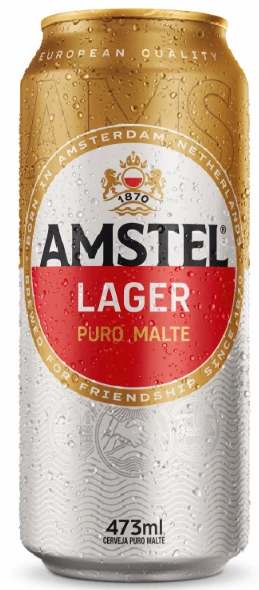 Cerveja Lager Puro Malte Amstel Lata 473ml