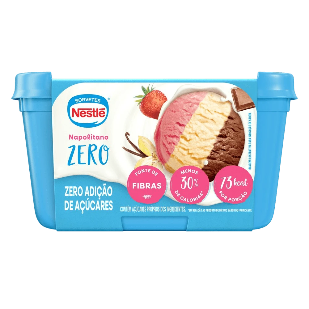 Sorvete Nestle Napolitano Zero Açucar 900ml