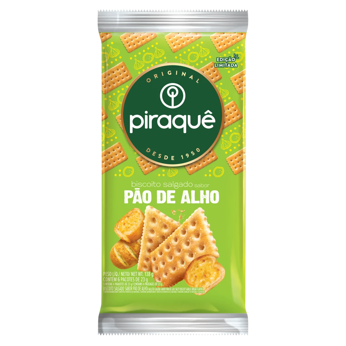 Biscoito Piraque Pao De Alho 138g