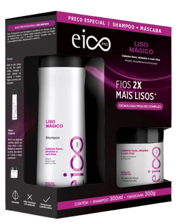 Kit Shampoo 300ml + Mascara 300g Eico liso Magico