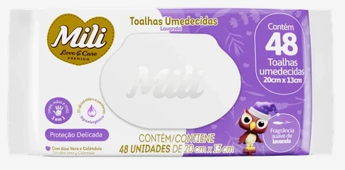 Lenco Umedecido Mili Love Care Lavanda 48und