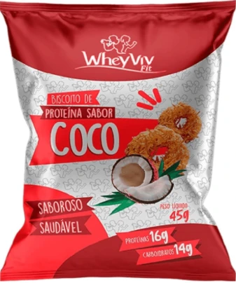 Biscoito Whey Viv 45g Coco