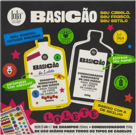 Kit Shampoo 250ml + Condicionador 250ml Lola Basicao