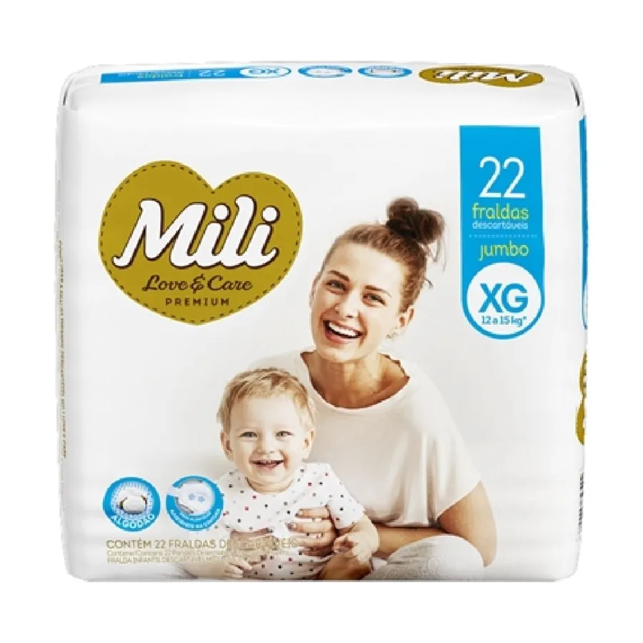 Fralda Mili 22und Lovecare Jumbo XG