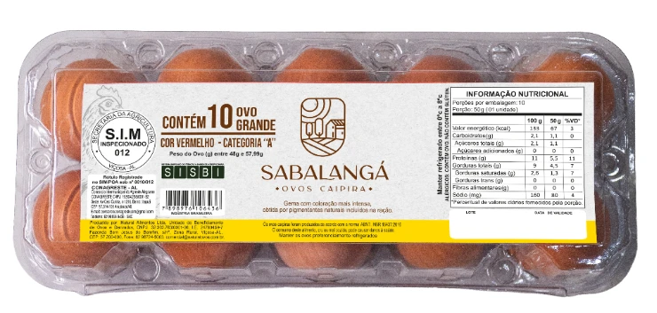 Ovos Caipira Sabalanga 10und Vermelho