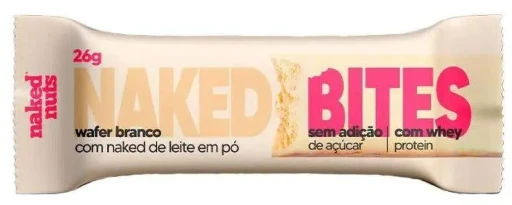 Wafer Naked Nuts 26g Bites Leite Po c Chocolate Branco