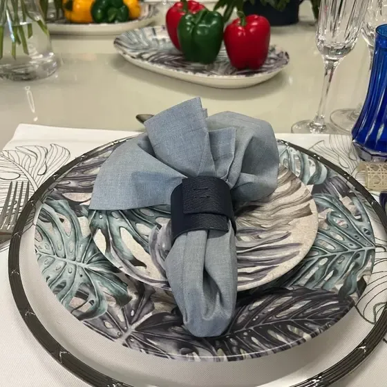 Porta Guardanapo Auguri Casa Foglio Azul Navy