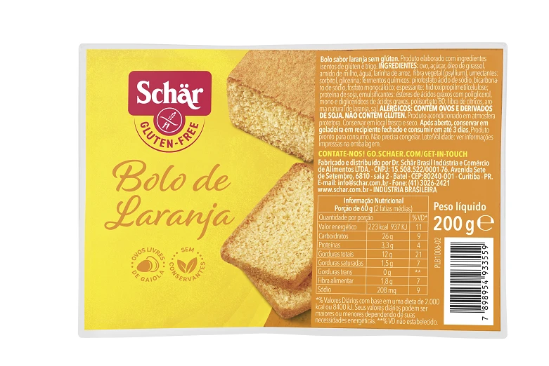 Bolo Schar 200g Laranja