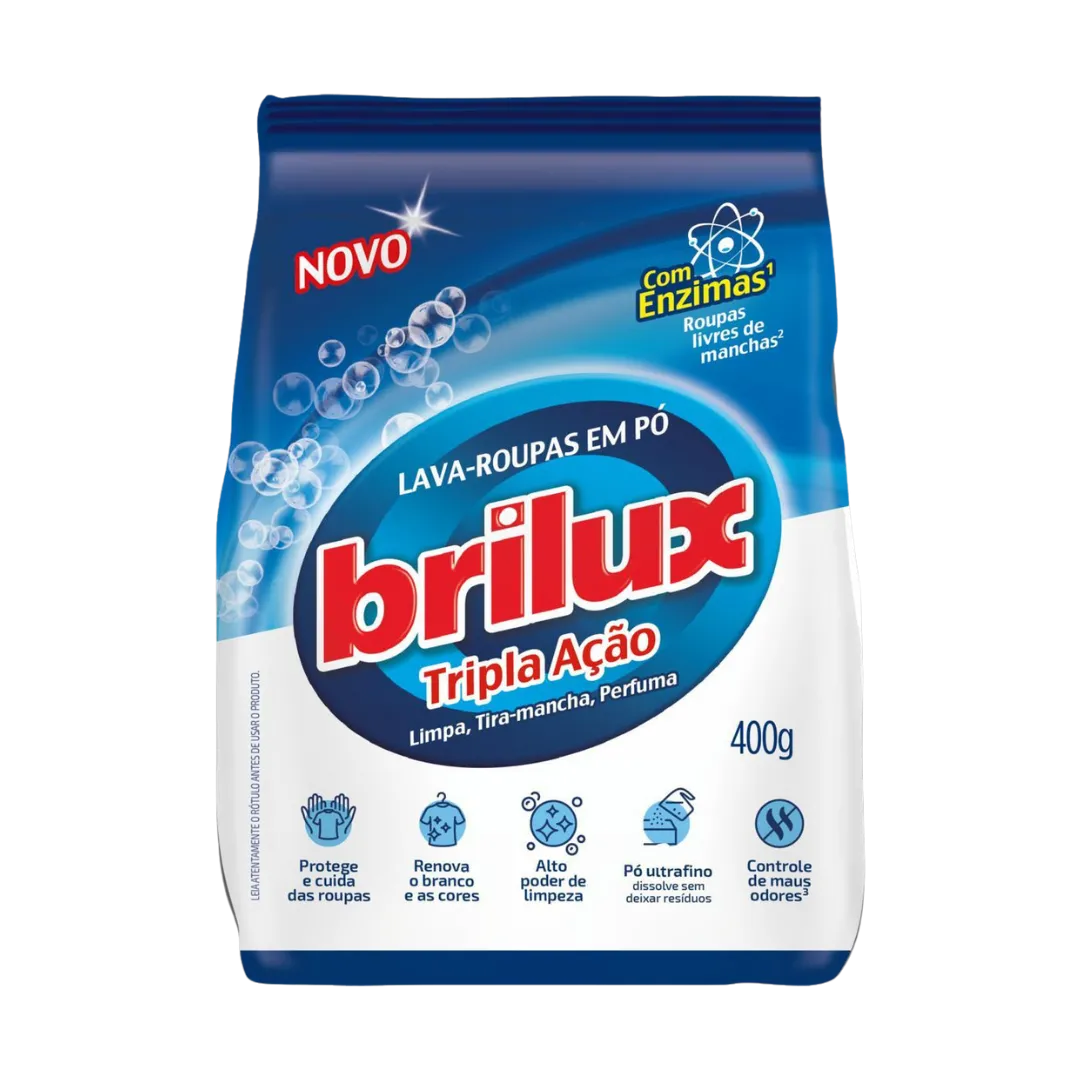 Lava Roupas Em Po Brilux Tripla Acao 400g