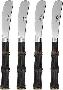 Jogo de Espatulas Bambu em aco inox com cabo 4pcs Dynasty