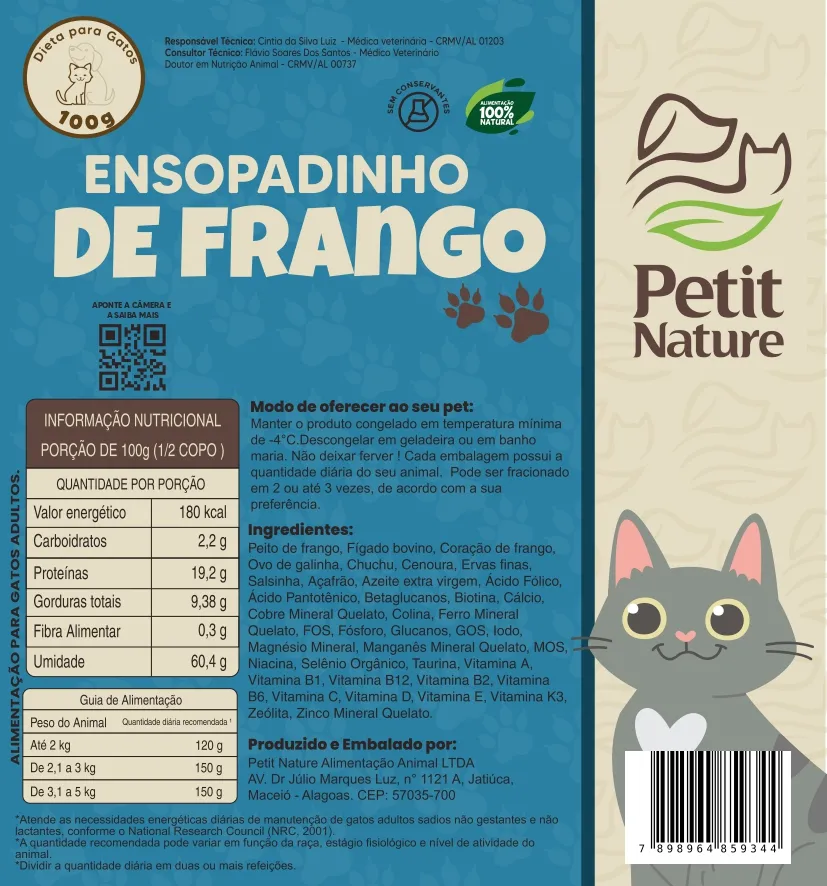 Racao Petit Nature Ensopadinho de Frango Dieta Gato
 100g