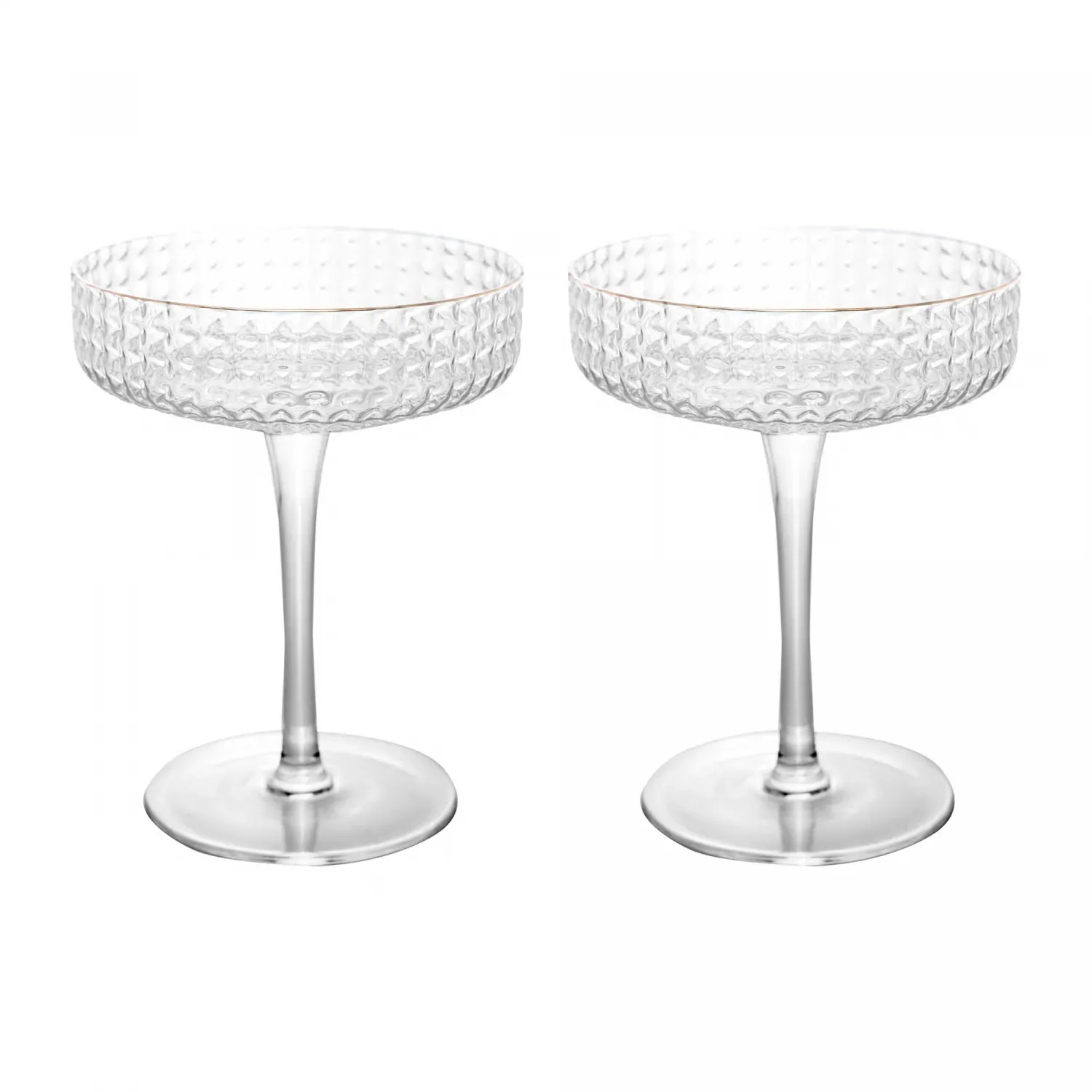 Jg Tacas Wolff 2pcs Coupe de Vidro com Borda Dourada Spike 200ml