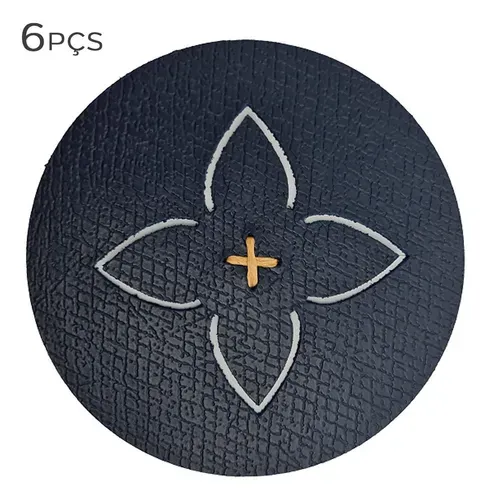 Jg Porta Copos Auguri 6Pcs Stella Azul Navy