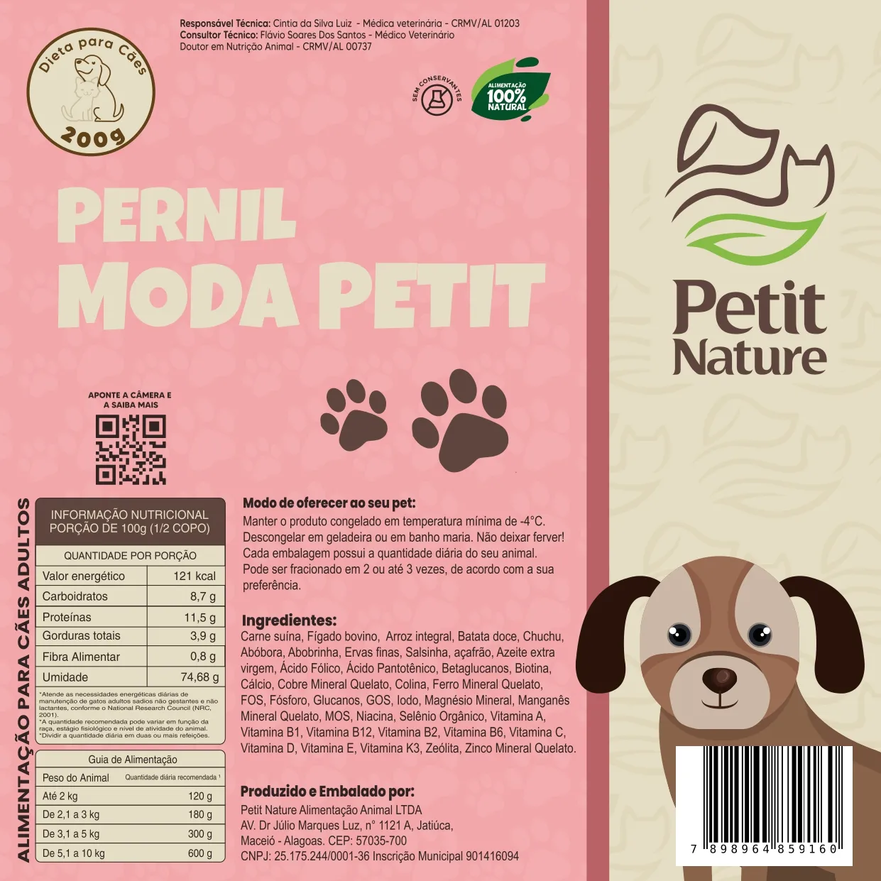 Racao Petit Nature Pernil a Moda Petit
 200g