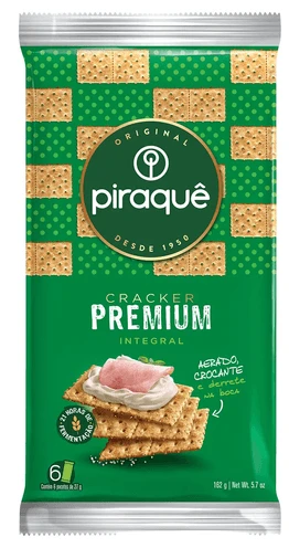 Biscoito Cracker Piraque 162g Premium Integral