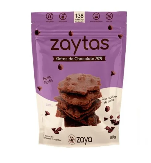 Biscoito Zaytas 80g Crocante Brownie c Gotas de Chocolate