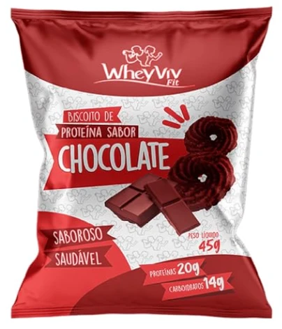 Biscoito Whey Viv 45g Chocolate