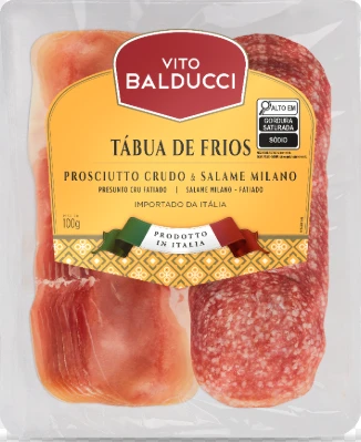Tabua Frios Vito Balducci Presunto Cru Salame Milano 100g