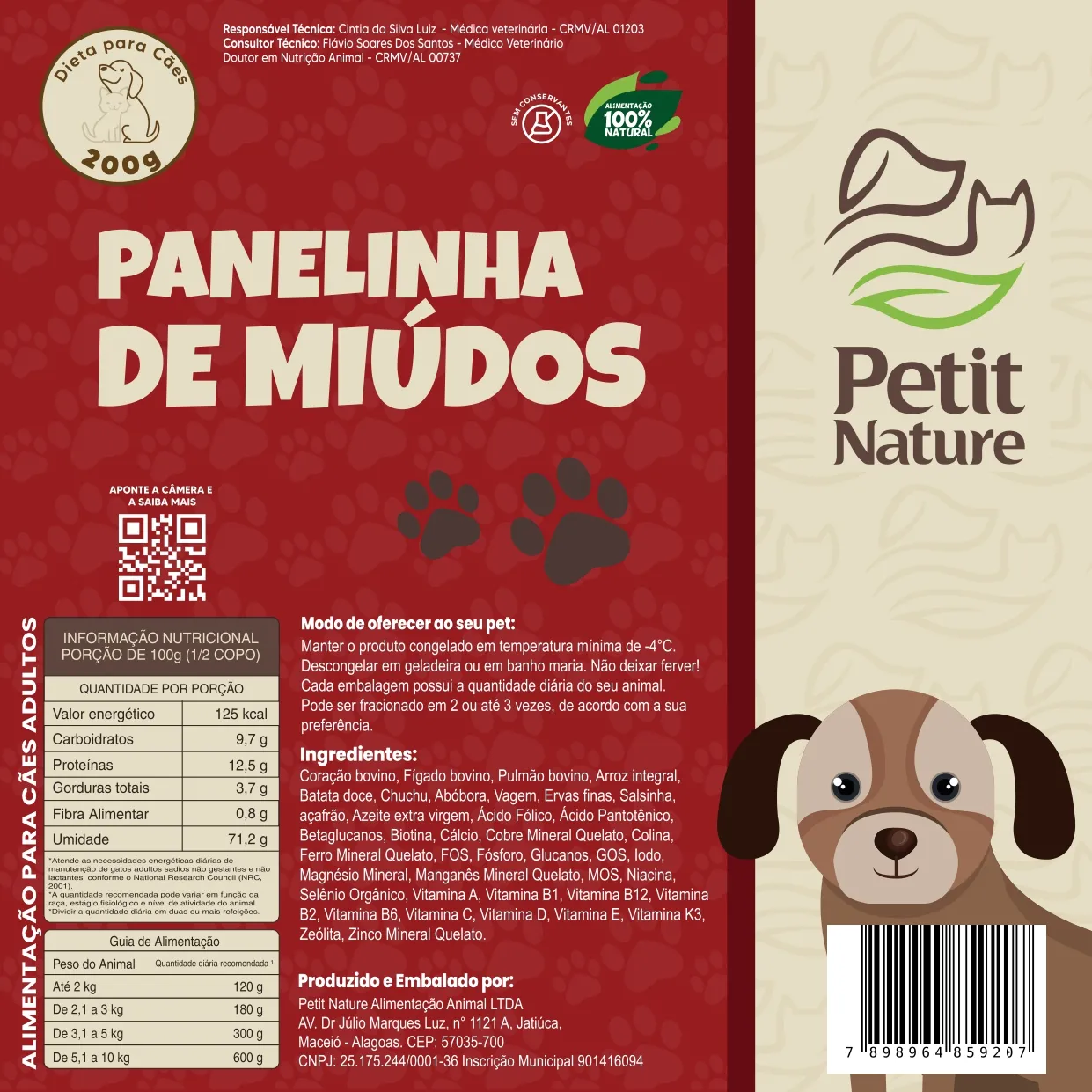 Racao Petit Nature Panelinhas de Miudos 200g