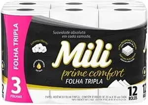 Papel Higiênico Mili Prime Folhas Triplas c/12 rolos