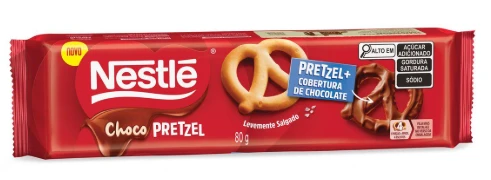 Biscoito Nestle 80g Choco Pretzel Cobertura Chocolate Ao Leite