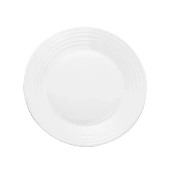 Prato Raso Lyor De Vidro Opalino Harena Branco 27Cm und