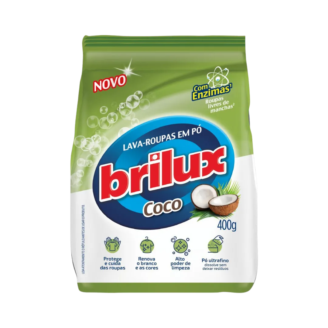 Lava Roupas Em Po Brilux Coco 400g