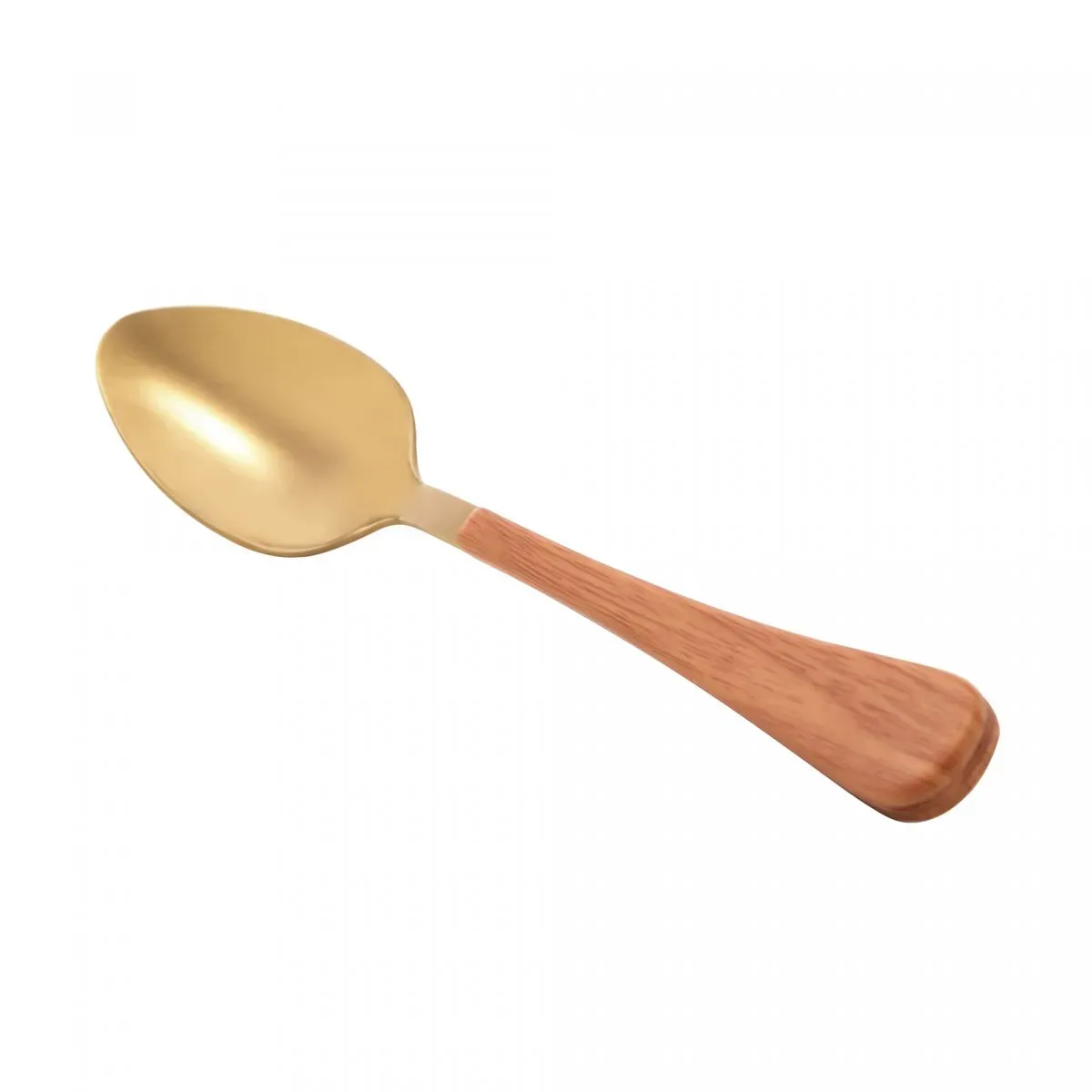 Jogo de Colheres Wolff 6pcs De Sobremesa Inox Com Cabo Em Plastico Amadeirado Milao Dourado