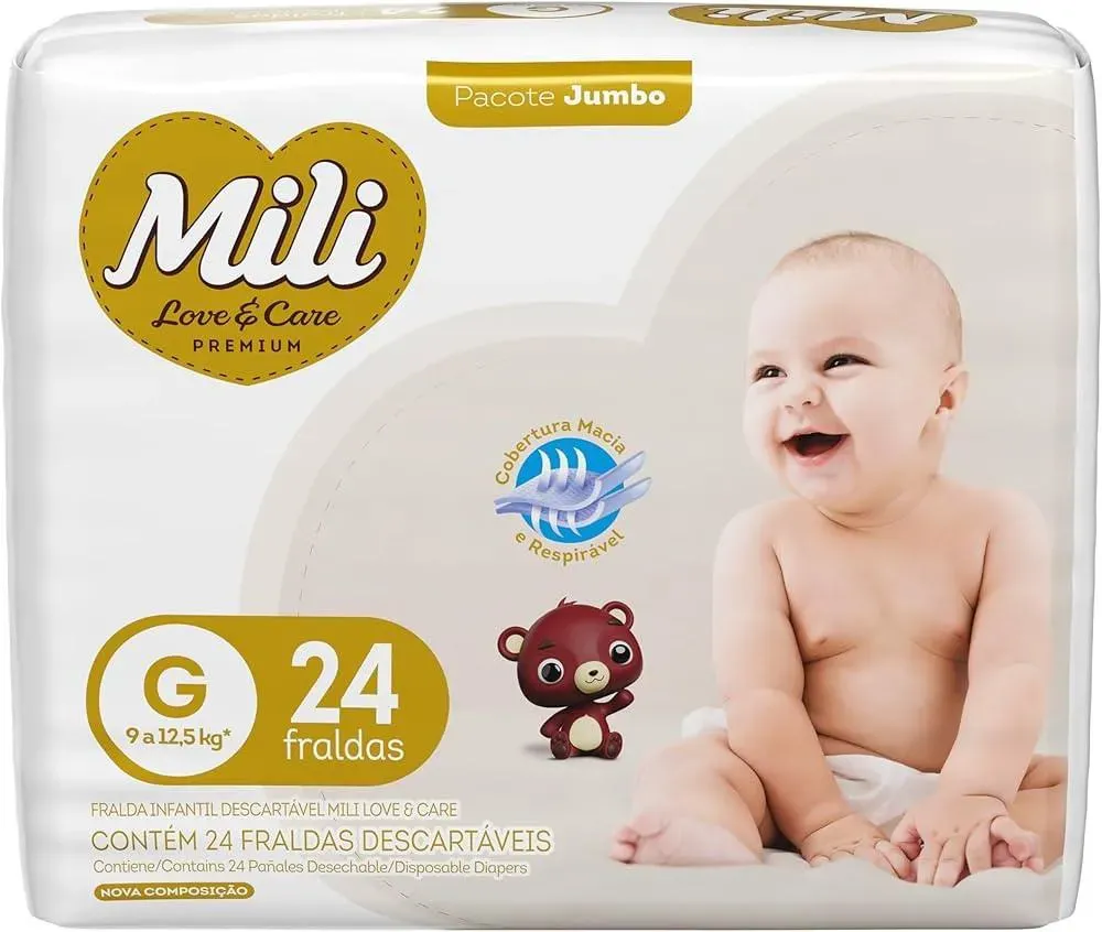 Fralda Mili Lovecare Jumbo 24un G