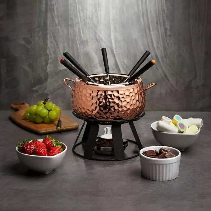 Jg p Fondue Brinox 11pcs Cobre