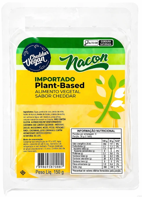 Queijo Cheddar Nacon Plant Based 150g