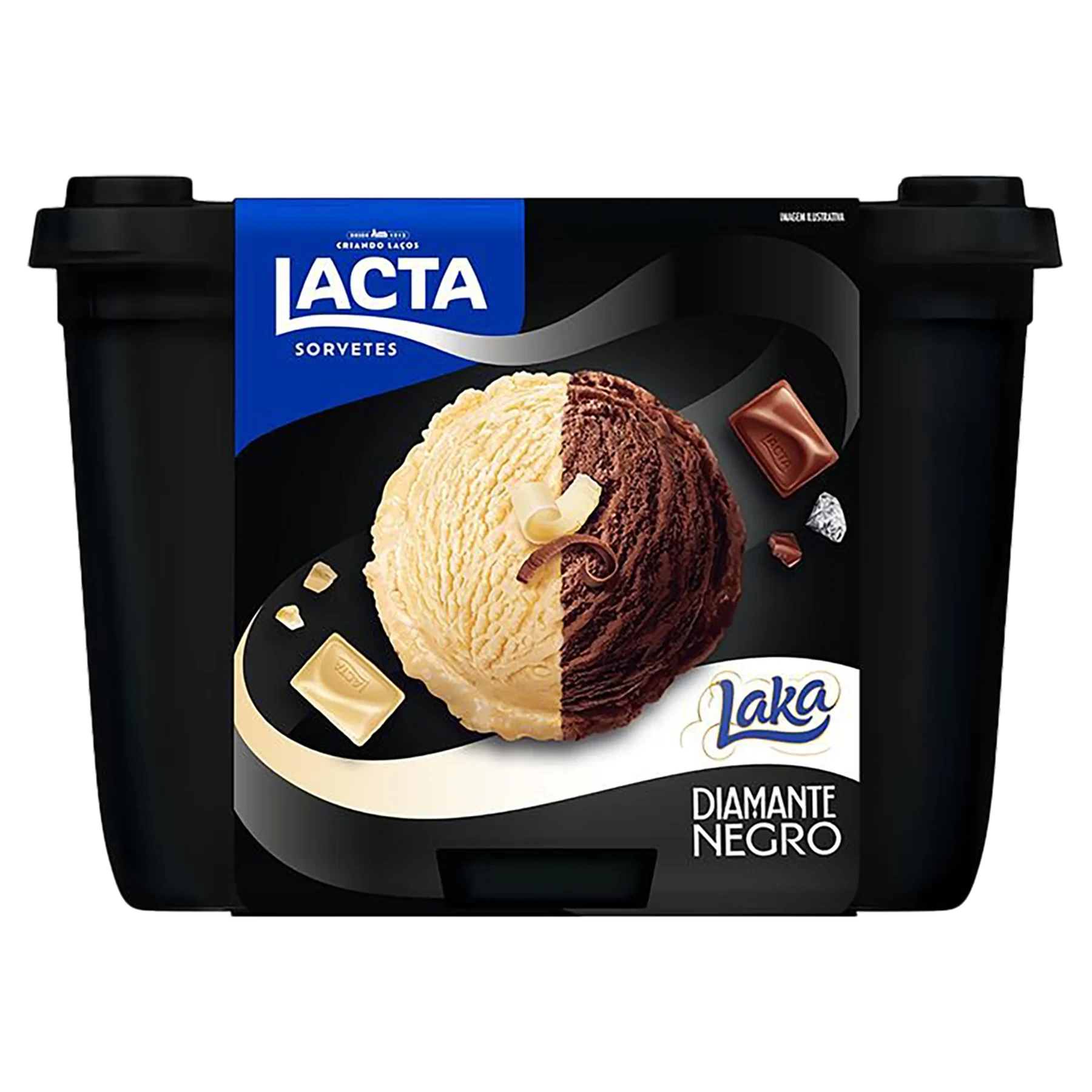 Sorvete Diamante Negro e Laka 1,5lt
