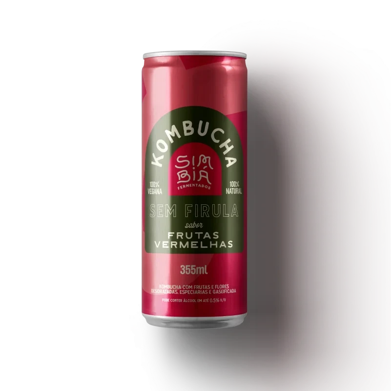 Kombucha Simbia 355ml  Frutas Vermelhas