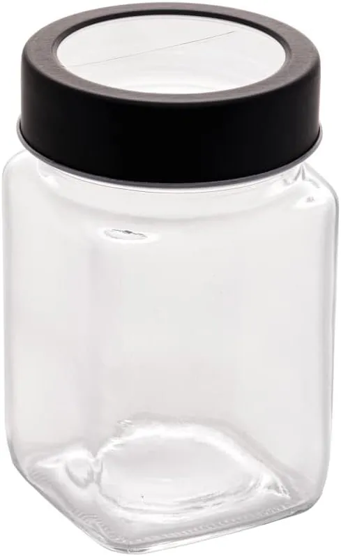 Pote Lyor Vidro Tampa Metal Acrilico Pt 300ml