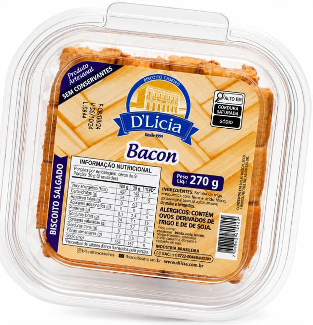 Biscoito Dlicia Salgado Bacon 270g