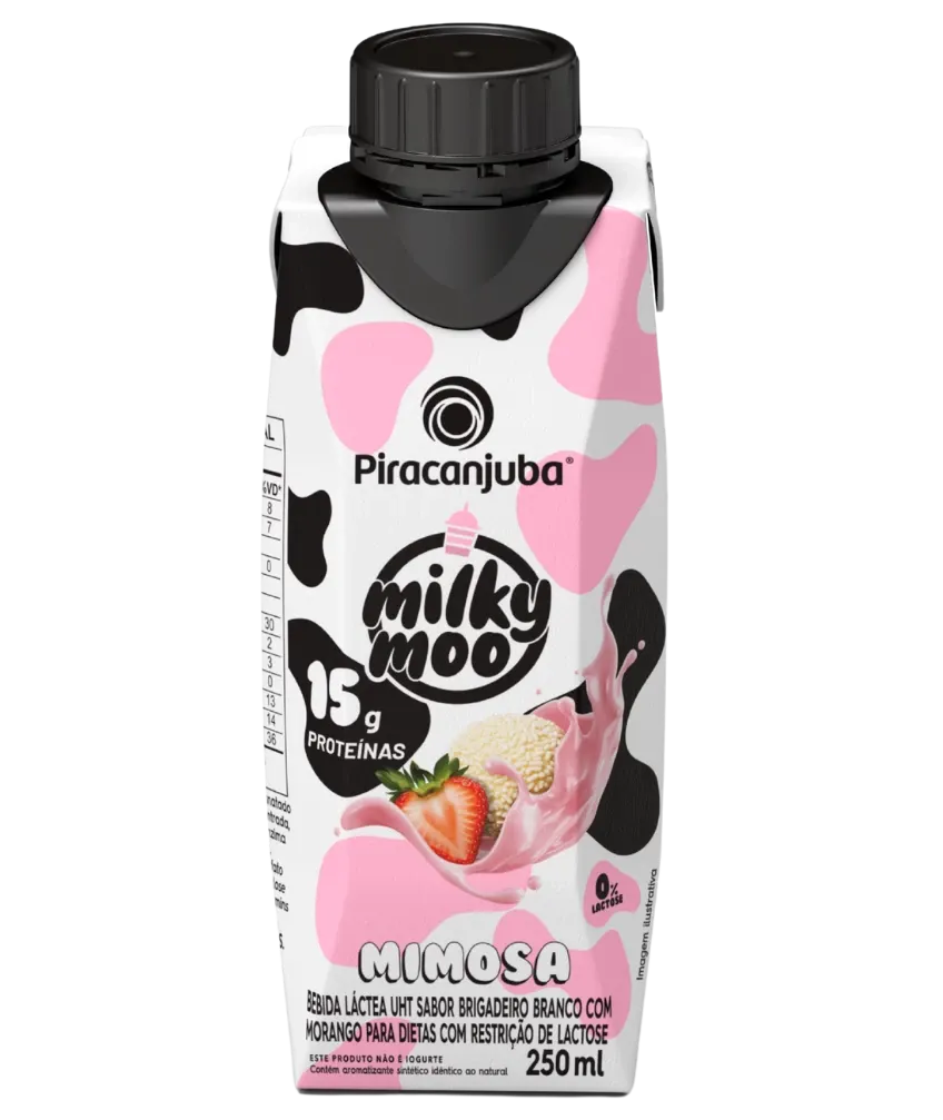 Bebida Lactea Piracanjuba 250ml UHT Milky Moo Mimosa Zero Lactose