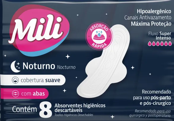 Absorv Mili Mulher 8und Noturno  C/Abas