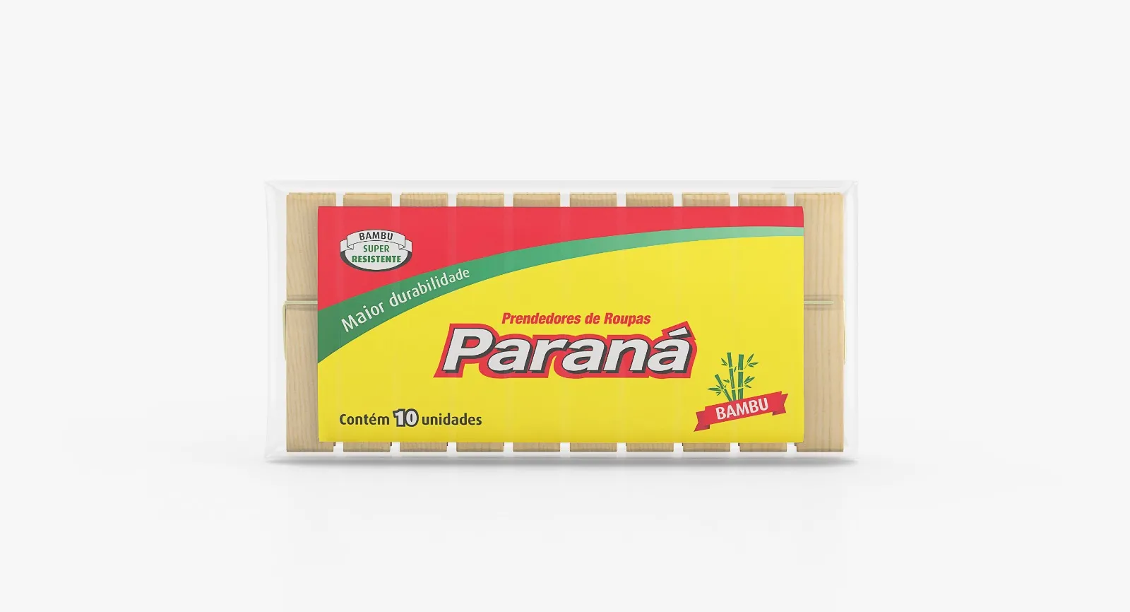 Prendedor De Roupa Parana 10und Bambu