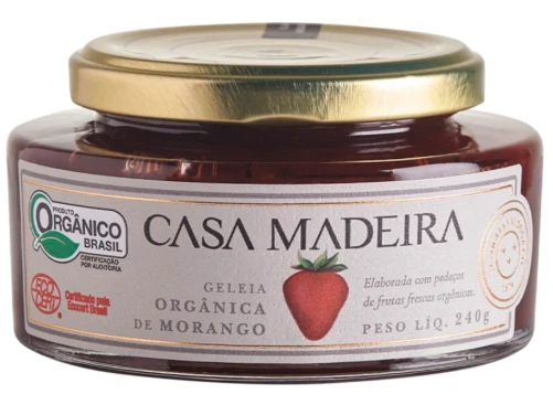 GELEIA ORGANICA MORANGO 240g CASA MADEIRA