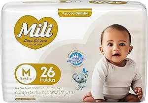 Fralda Mili Lovecare Jumbo M 26und