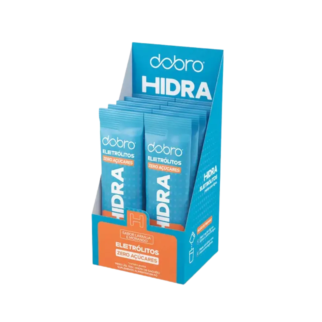 Hidra Eletrolitos Dobro 7g Laranja e Morango Sachê