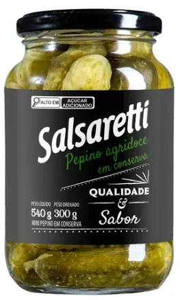 Mini Pepino Conservas Salsaretti Agridoce 300g