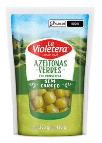 Azeitona Verde La Violeteira Sem Caroço 120g