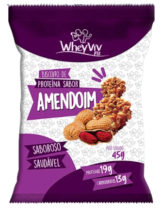 Biscoito Whey Viv 45g Amendoim