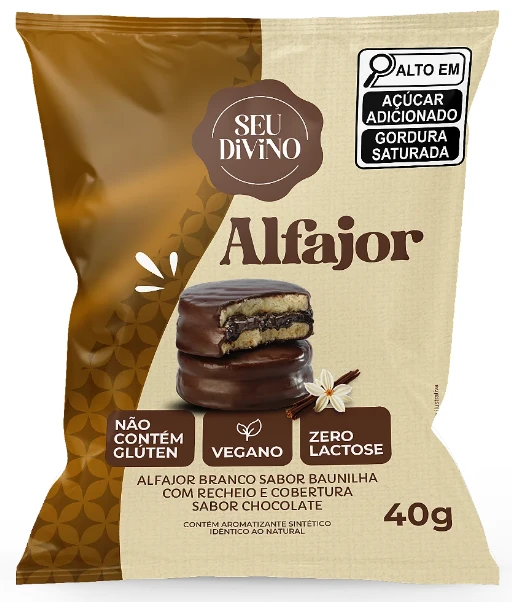 Alfajor Seu Divino 40g Vegano branco Sem gluten