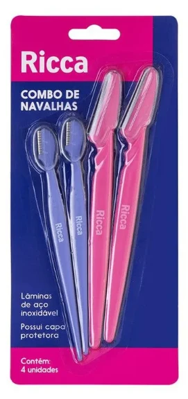 Navalha Ricca Para Sobrancelha 4und